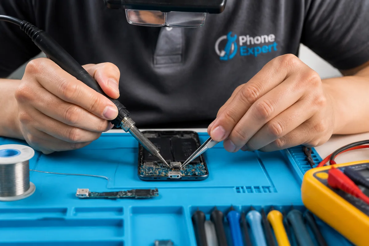 Réparation du connecteur de charge téléphone